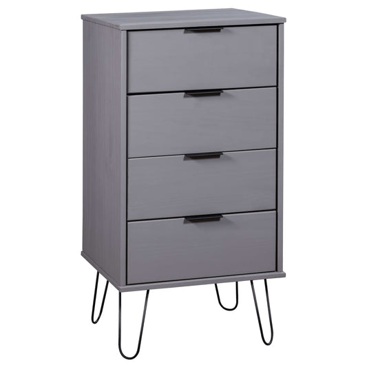 Drawer Cabinet Grey 45x39.5x90.3 cm Solid Pine Wood