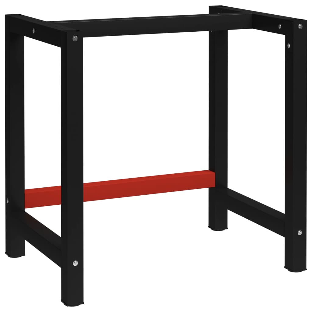 Work Bench Frame Metal 80x57x79 cm Black and Red