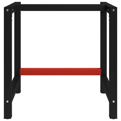 Work Bench Frame Metal 80x57x79 cm Black and Red