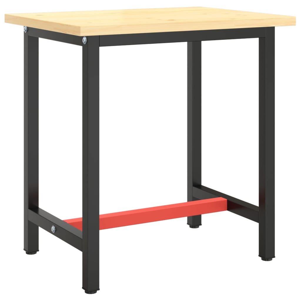 Work Bench Frame Matte Black and Matte Red 70x50x79 cm Metal