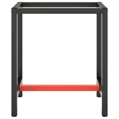 Work Bench Frame Matte Black and Matte Red 70x50x79 cm Metal