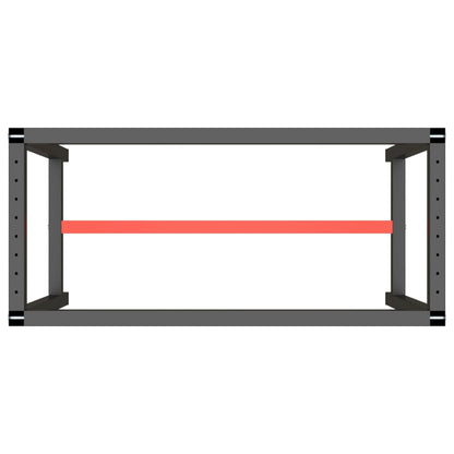 Work Bench Frame Matte Black and Matte Red 110x50x79 cm Metal