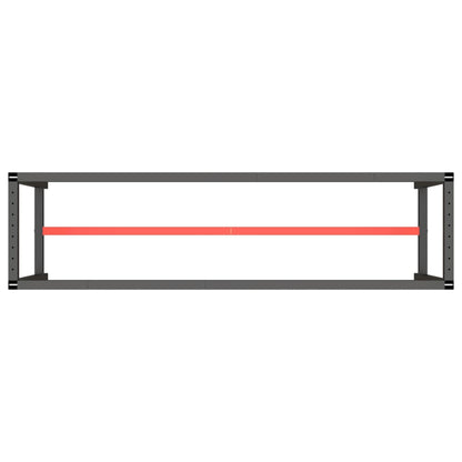 Work Bench Frame Matte Black and Matte Red 190x50x79 cm Metal