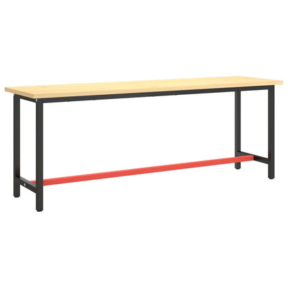 Work Bench Frame Matte Black and Matte Red 210x50x79 cm Metal