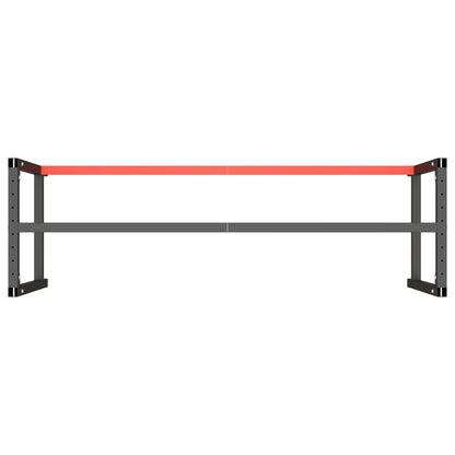 Work Bench Frame Matte Black and Matte Red 180x57x79 cm Metal