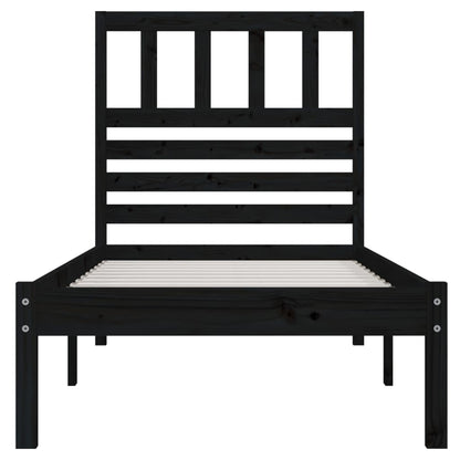 Bed Frame Black 90x190 cm Single Solid Wood Pine