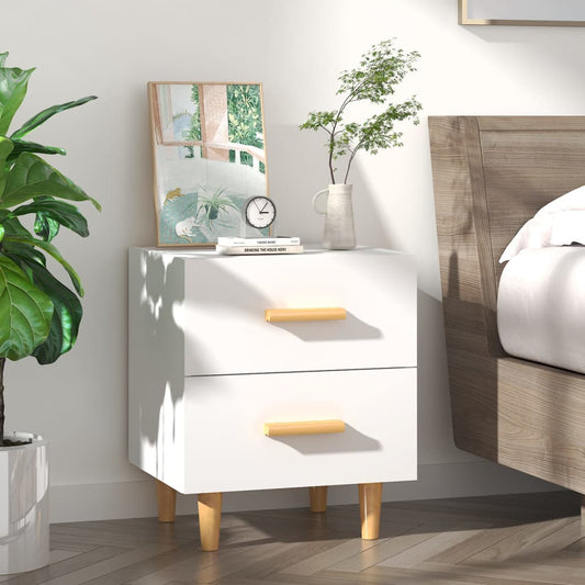 Bed Cabinet White 40x35x47.5 cm