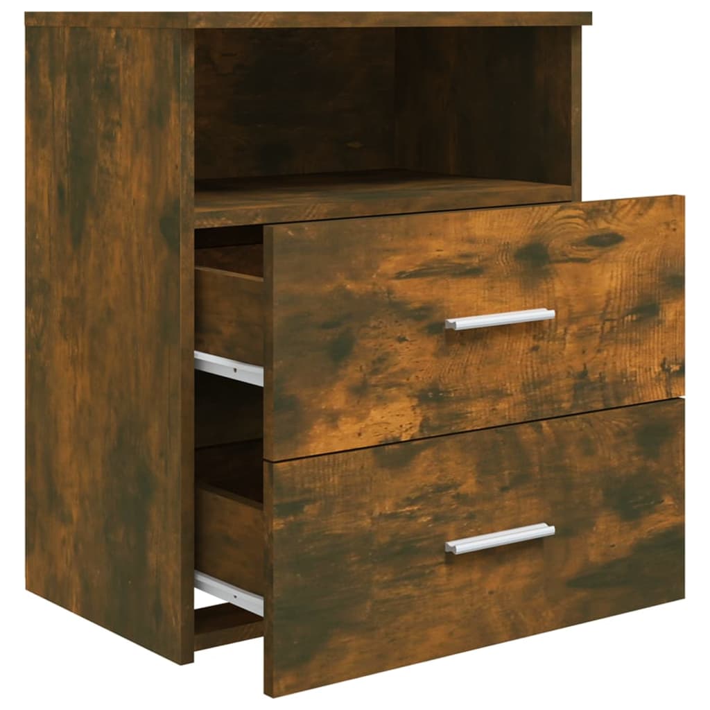 Bed Cabinets 2 pcs Smoked Oak 50x32x60 cm