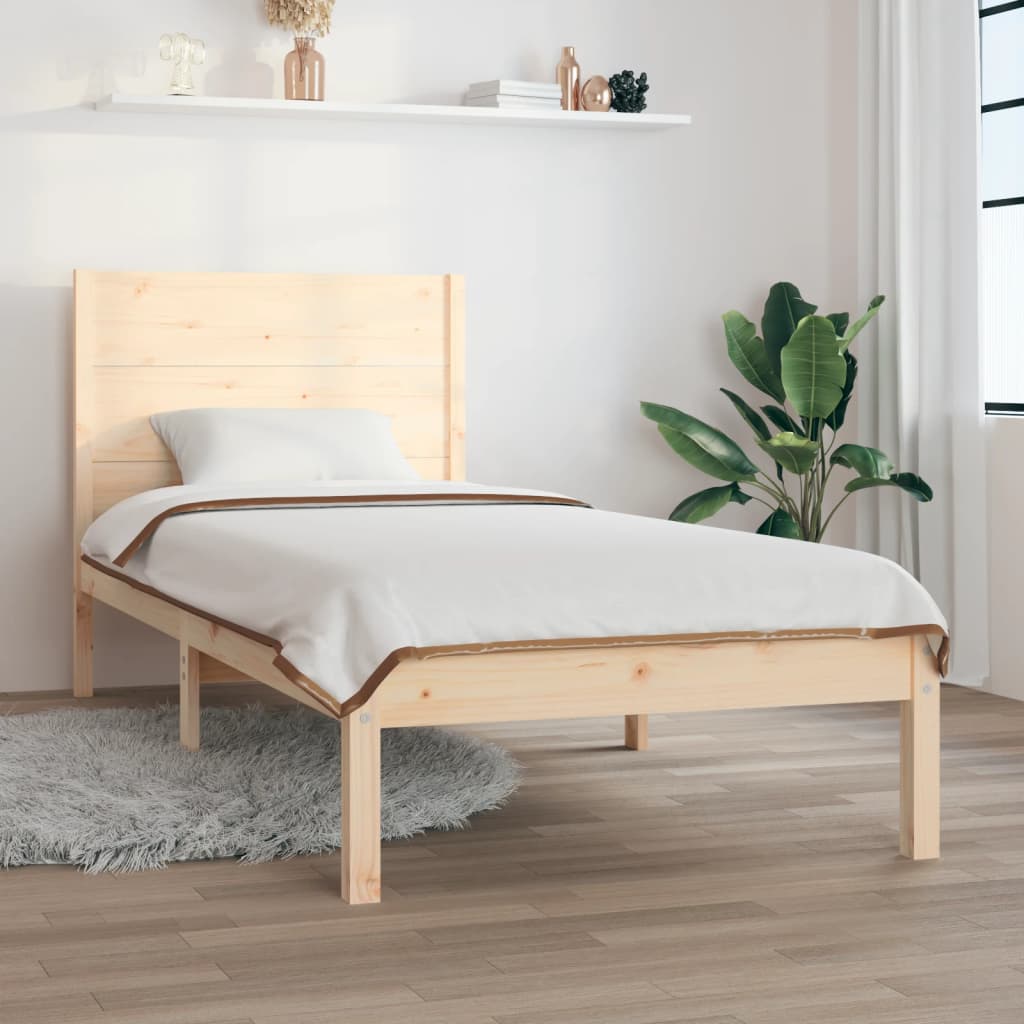 Bed Frame Solid Wood 75x190 cm Small Single