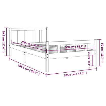 Bed Frame Solid Wood 100x200 cm