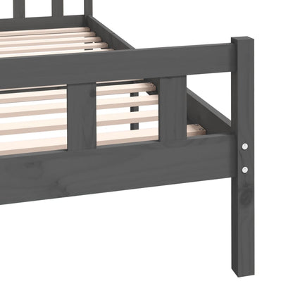 Bed Frame Grey Solid Wood 140x200 cm