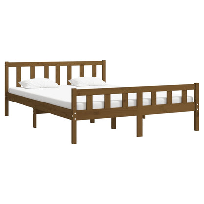 Bed Frame Honey Brown Solid Wood 150x200 cm King Size