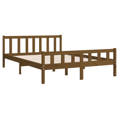 Bed Frame Honey Brown Solid Wood 150x200 cm King Size