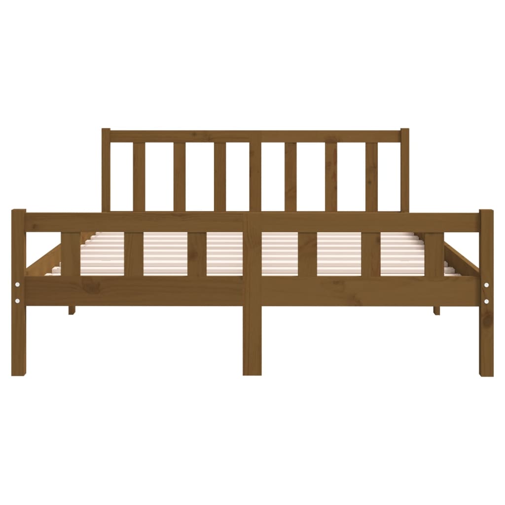 Bed Frame Honey Brown Solid Wood 150x200 cm King Size