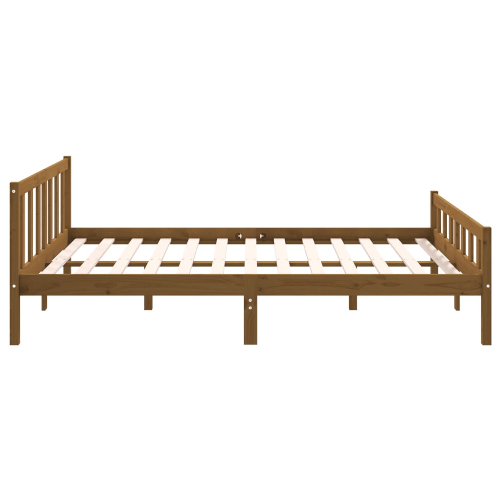 Bed Frame Honey Brown Solid Wood 150x200 cm King Size