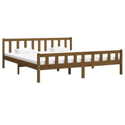 Bed Frame Honey Brown Solid Wood 160x200 cm