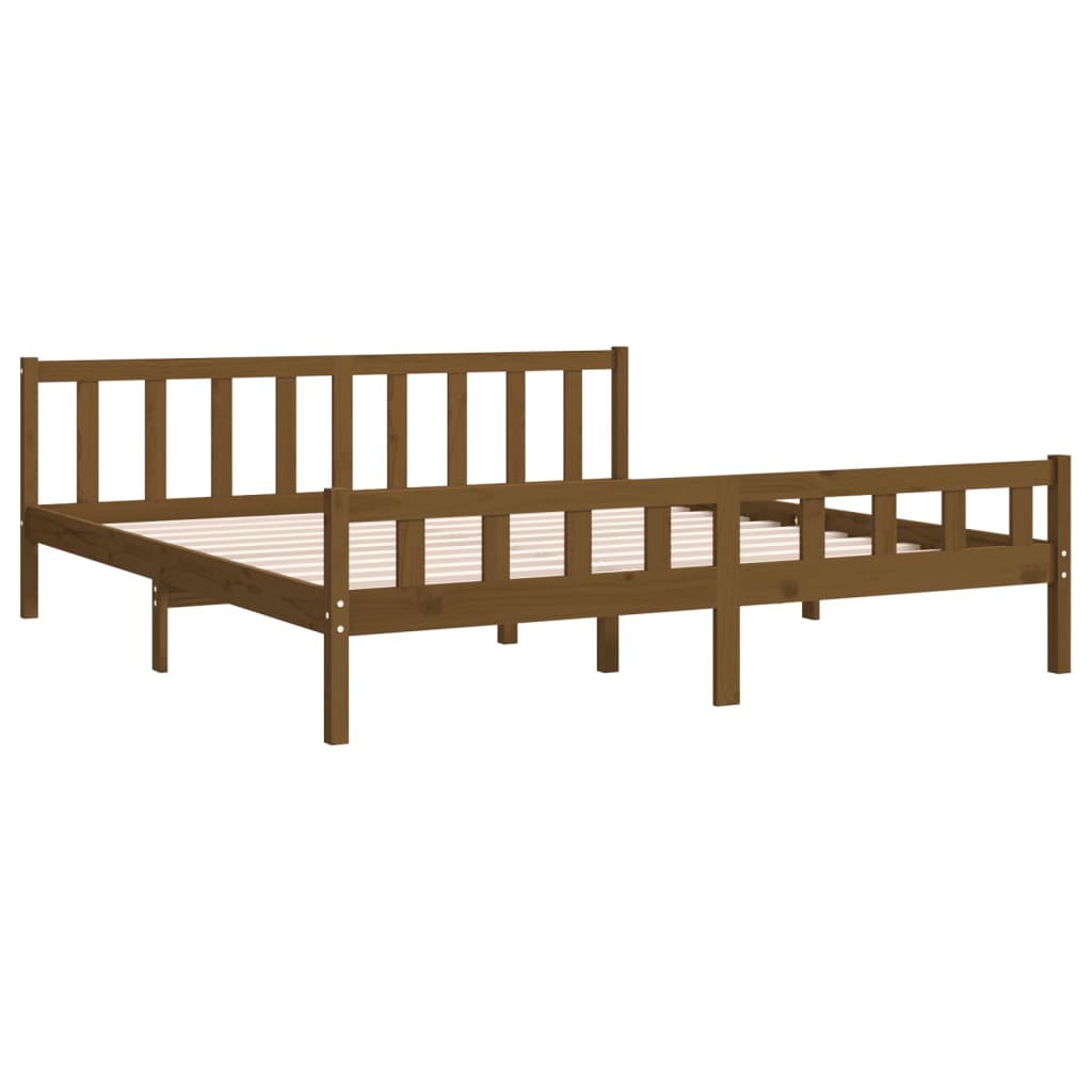 Bed Frame Honey Brown Solid Wood 160x200 cm