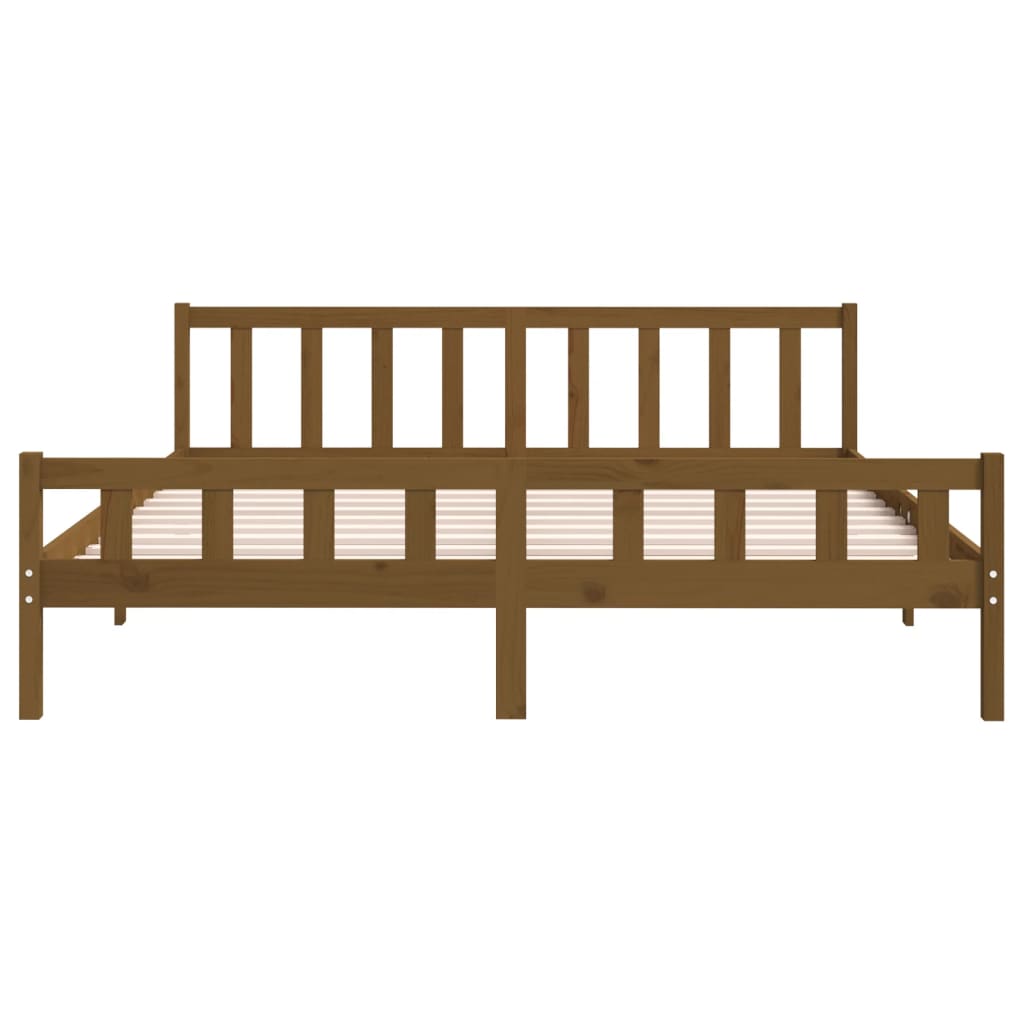 Bed Frame Honey Brown Solid Wood 160x200 cm