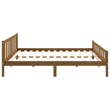 Bed Frame Honey Brown Solid Wood 160x200 cm