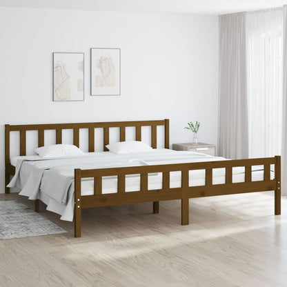 Bed Frame Honey Brown Solid Wood 160x200 cm