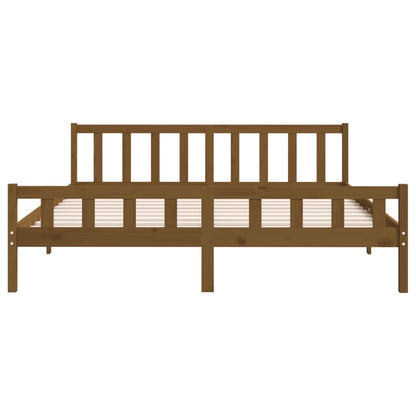 Bed Frame Honey Brown Solid Wood 180x200 cm Super King Size