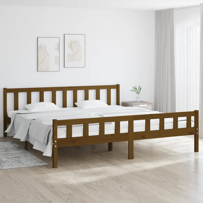 Bed Frame Honey Brown Solid Wood 180x200 cm Super King Size