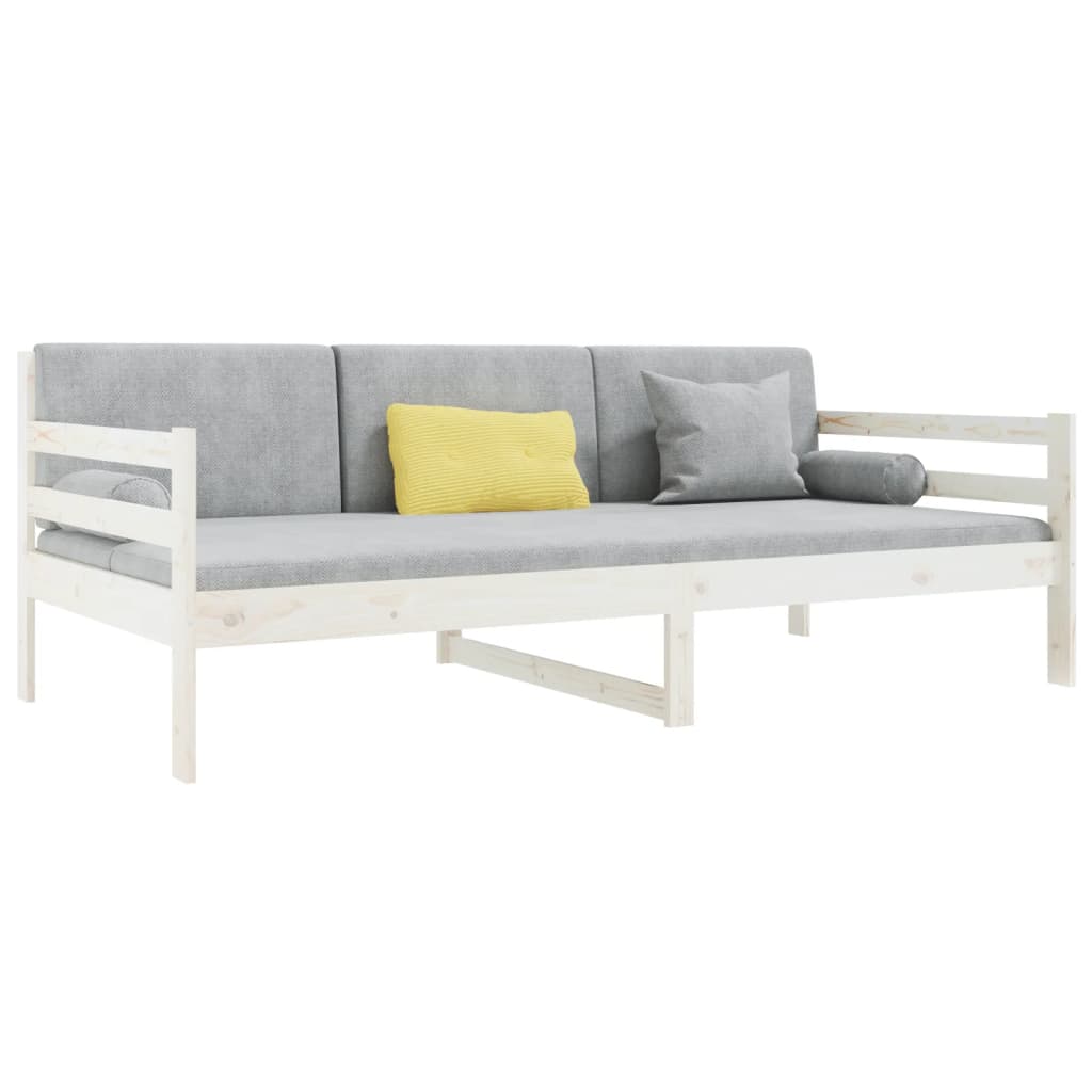 Day Bed White 90x190 cm Solid Wood Pine