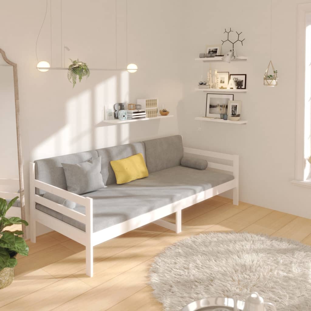 Day Bed White 90x190 cm Solid Wood Pine