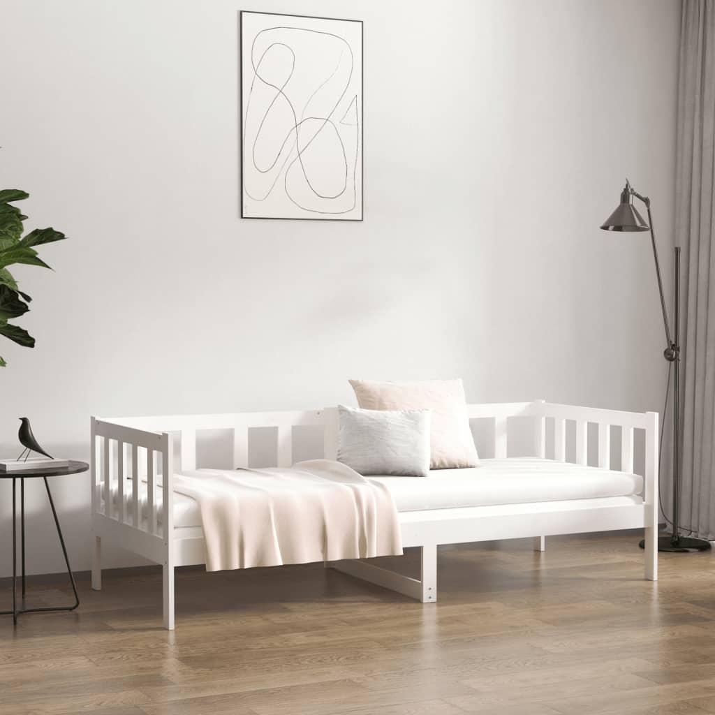 Day Bed White 90x190 cm Solid Wood Pine