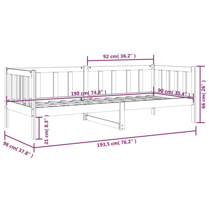 Day Bed White 90x190 cm Solid Wood Pine