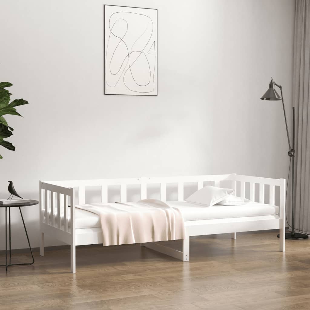 Day Bed White 90x190 cm Solid Wood Pine