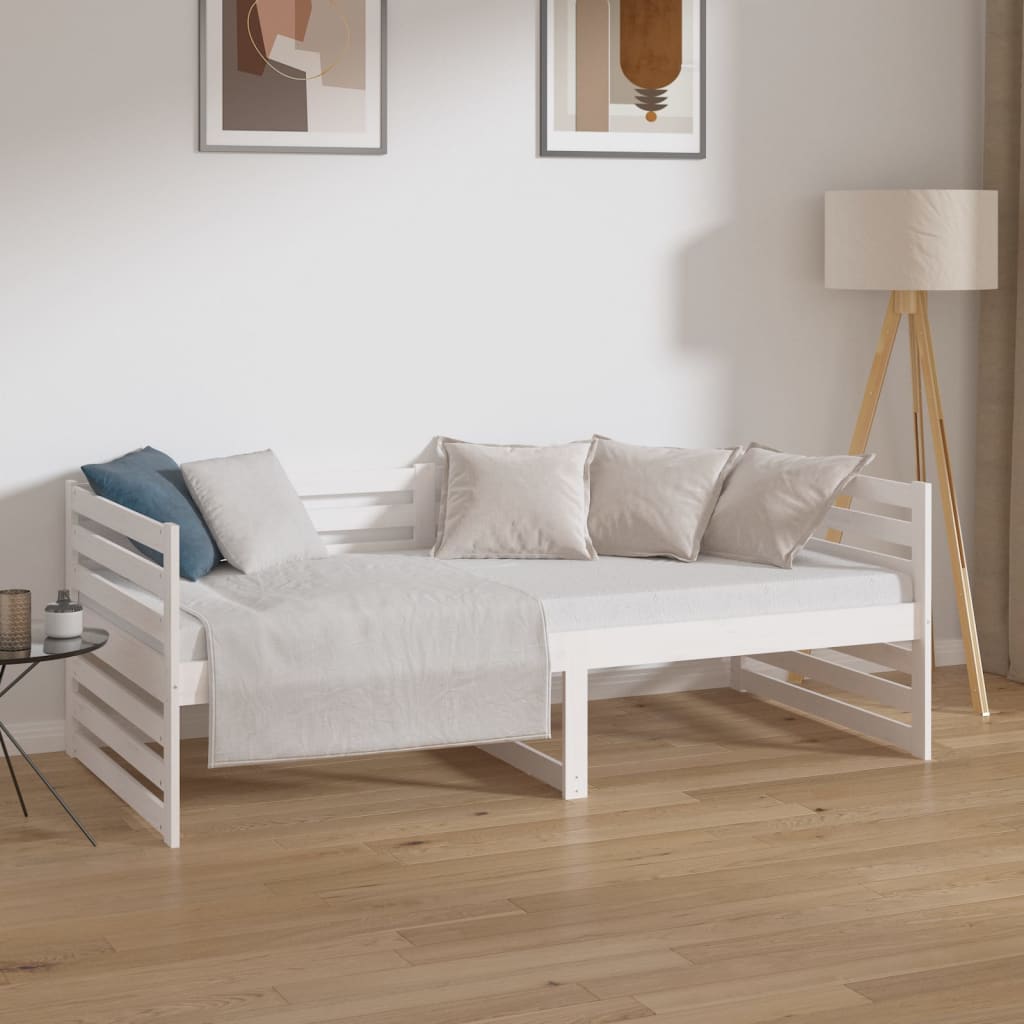 Day Bed White 90x190 cm Solid Wood Pine