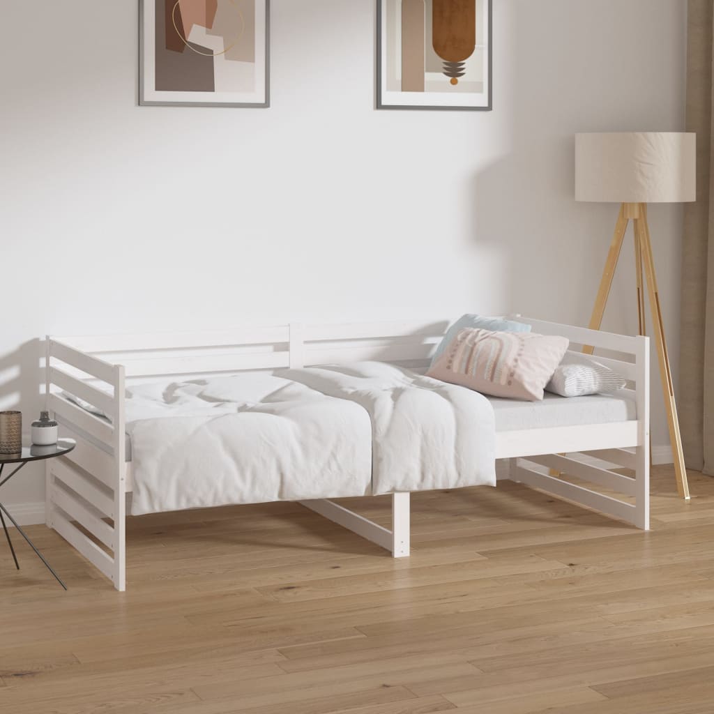 Day Bed White 90x190 cm Solid Wood Pine