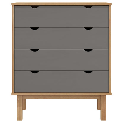 Drawer Cabinet OTTA Brown&Grey 76.5x39.5x90cm Solid Wood Pine