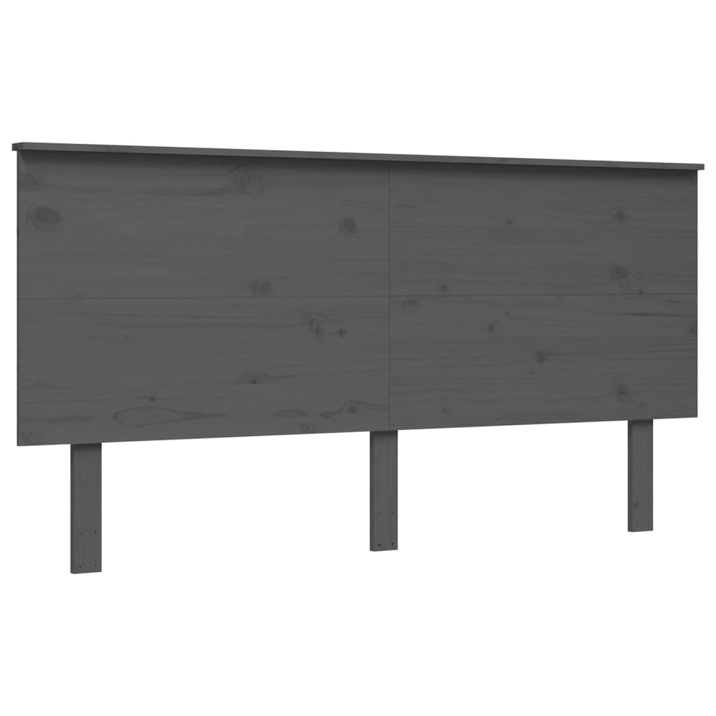 Bed Frame with Headboard Grey 160x200 cm Solid Wood