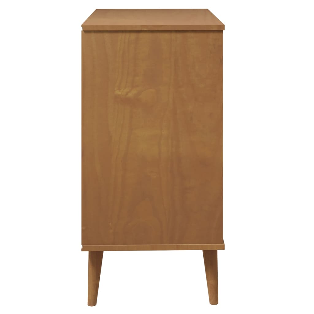 Drawer Cabinet MOLDE Brown 80x40x80 cm Solid Wood Pine