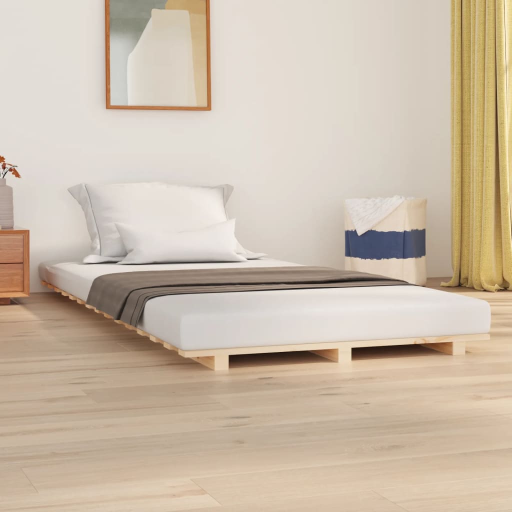 Bed Frame 100x200 cm Solid Wood Pine