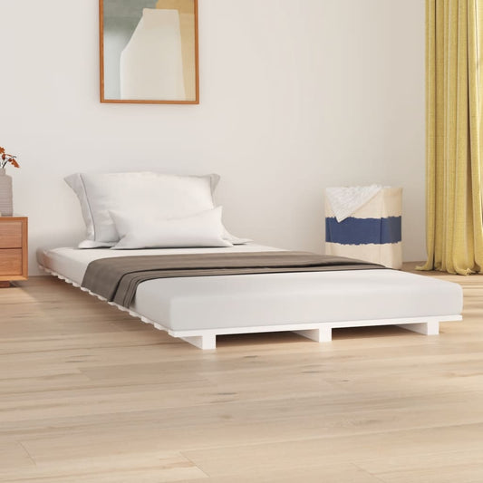 Bed Frame White 75x190 cm Small Single Solid Wood Pine