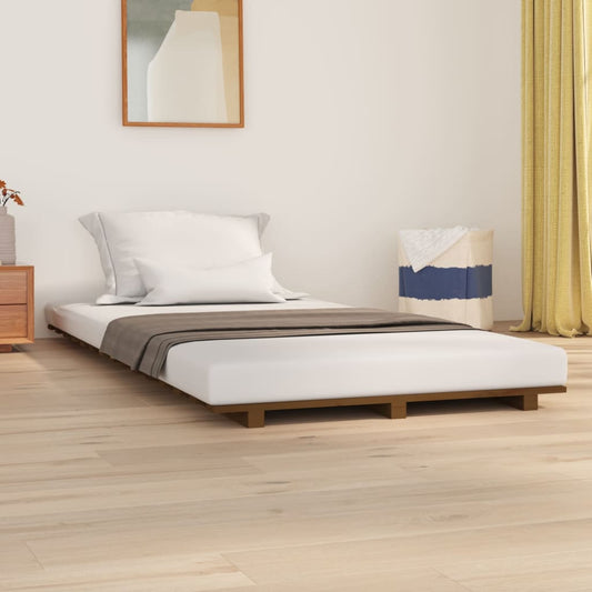 Bed Frame Honey Brown 75x190 cm Small Single Solid Wood Pine