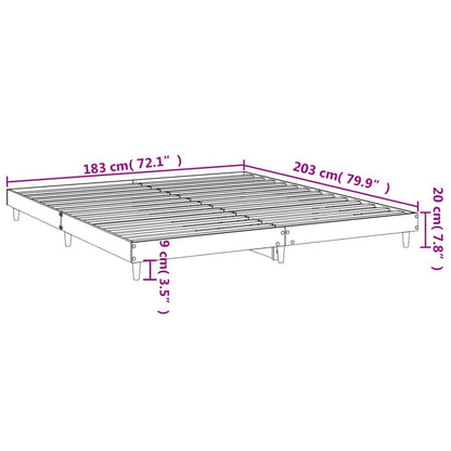 Bed Frame White 180x200 cm Super King Engineered Wood