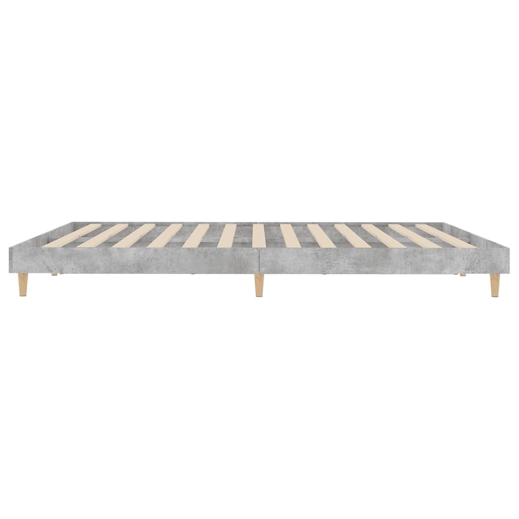 Bed Frame Concrete Grey 180x200 cm Super King Engineered Wood