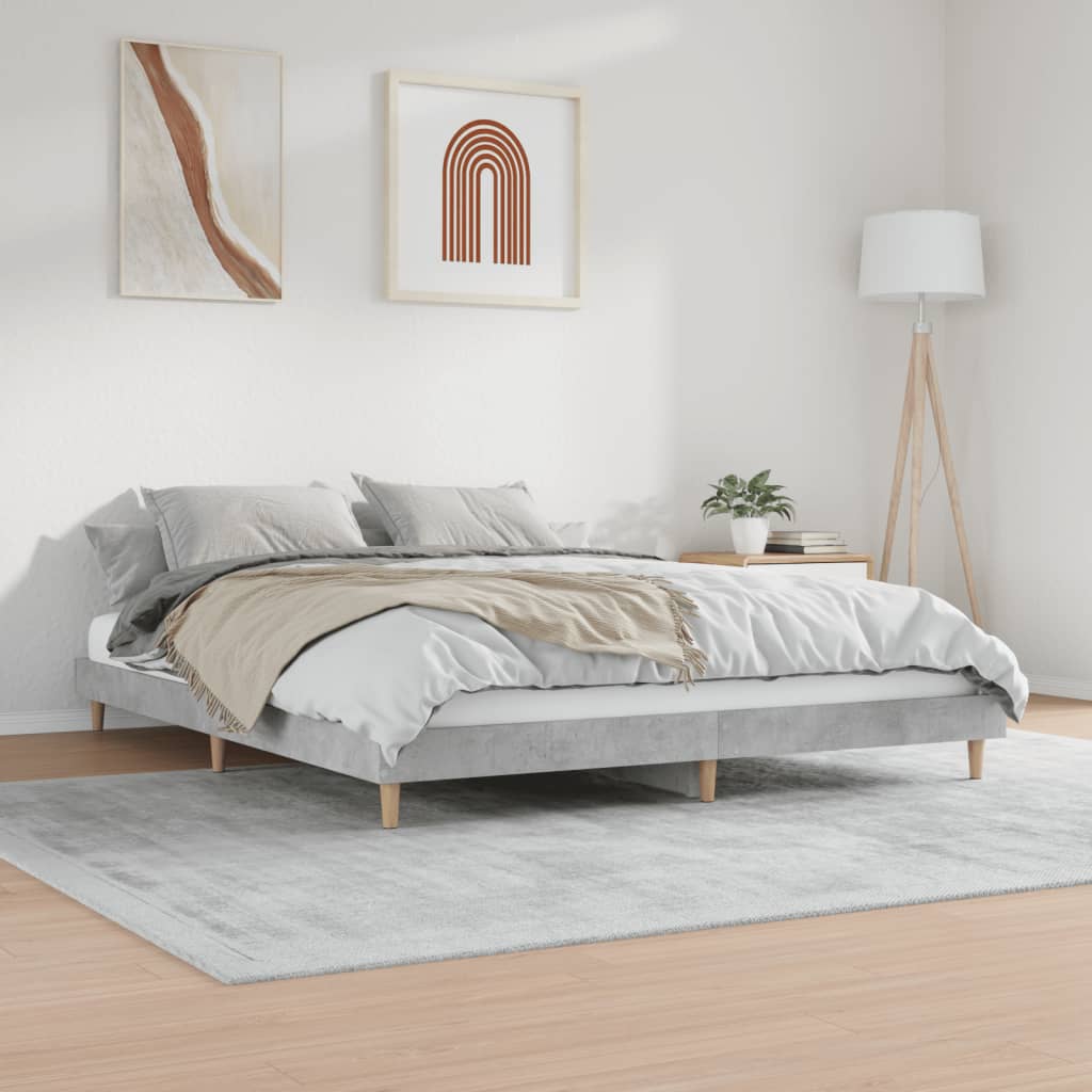 Bed Frame Concrete Grey 160x200 cm Engineered Wood