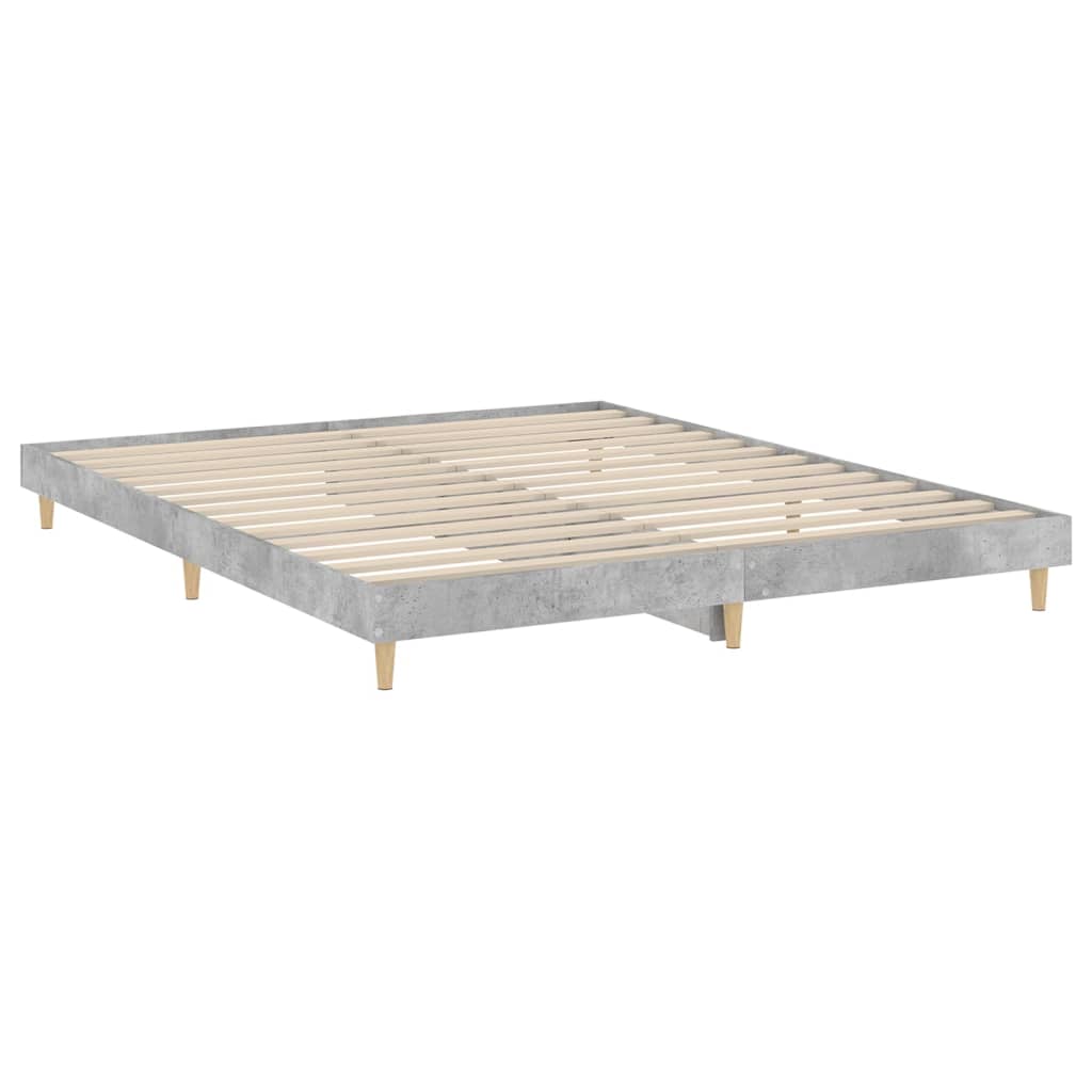 Bed Frame Concrete Grey 160x200 cm Engineered Wood