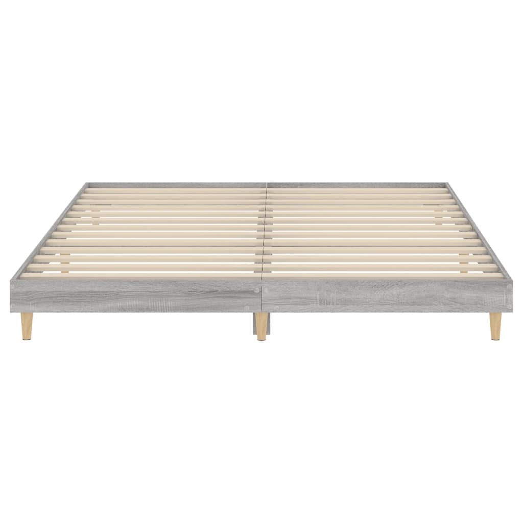 Bed Frame Grey Sonoma 160x200 cm Engineered Wood