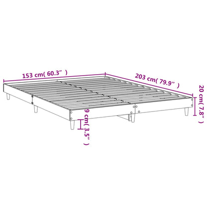 Bed Frame High Gloss White 150x200 cm King Size Engineered Wood