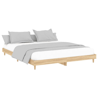 Bed Frame Sonoma Oak 150x200 cm King Size Engineered Wood