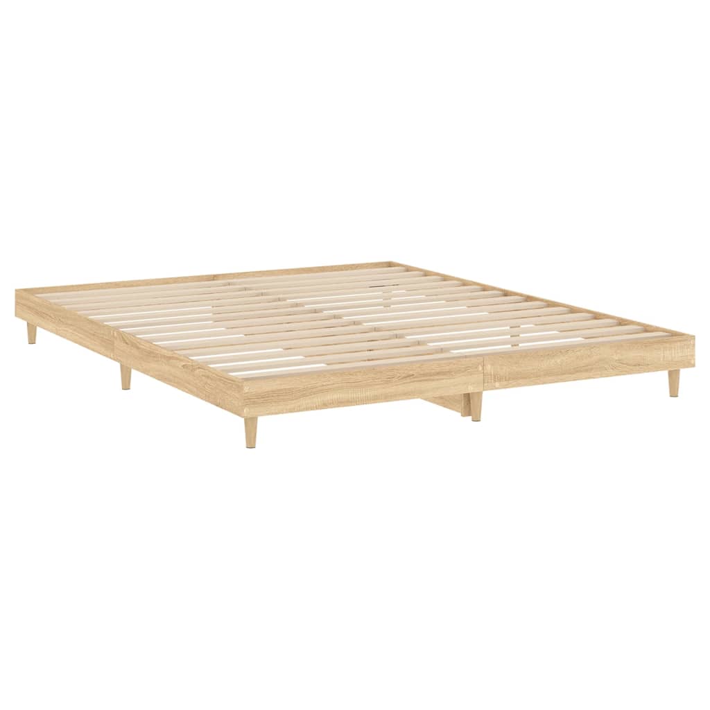 Bed Frame Sonoma Oak 150x200 cm King Size Engineered Wood