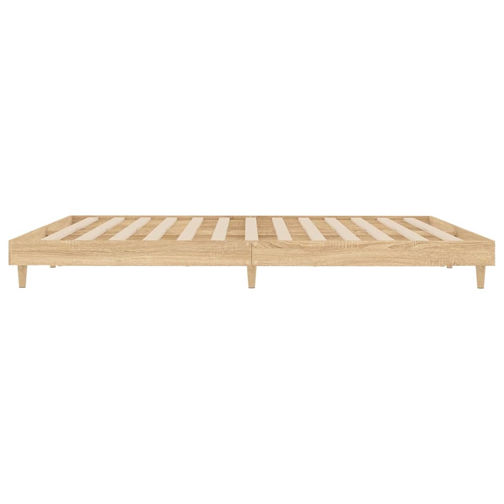 Bed Frame Sonoma Oak 150x200 cm King Size Engineered Wood