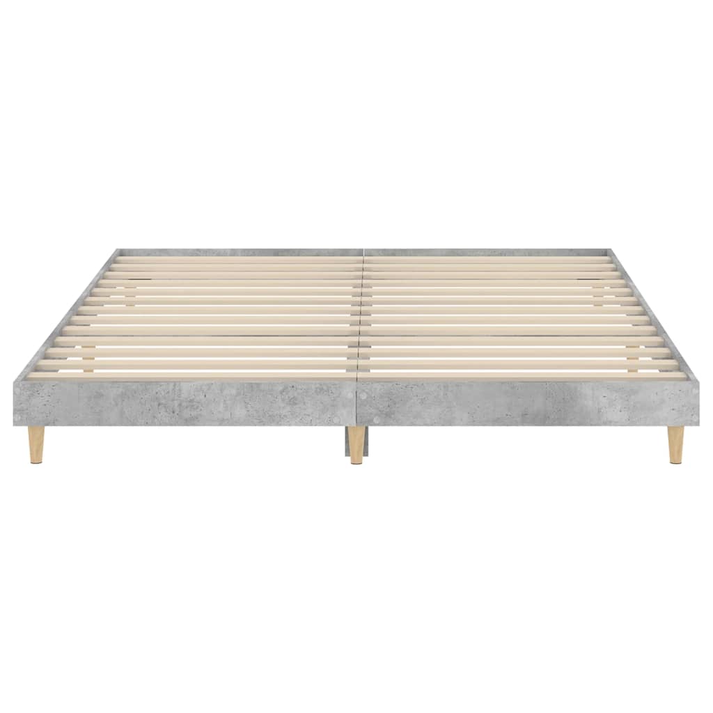 Bed Frame Concrete Grey 150x200 cm King Size Engineered Wood
