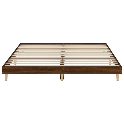 Bed Frame Brown Oak 150x200 cm King Size Engineered Wood